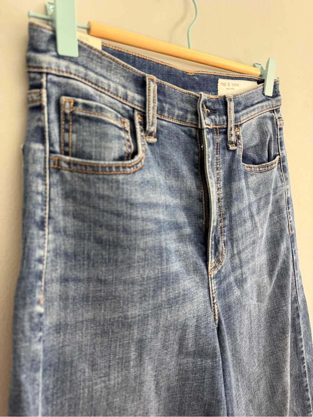 Rag & Bone Serena High Rise Crop Wide Leg Jeans in Med Wash, Size 26 - Picture 3 of 7